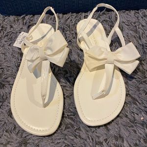White Bow Sandals